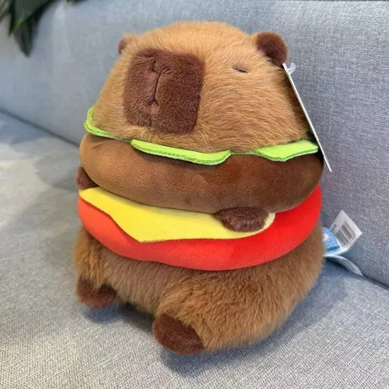 Hamburg Capybara Plüschtier Fluffty Kawaii Plushie Puppe Simulation Capybara Anime Niedliche Kuscheltiere Weiches Plüsch Geschenk Kinderspielzeug