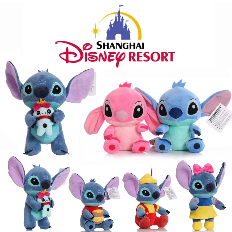 Heißer Disney Cartoon Blau Rosa Stitch Plüsch Puppen Anime Spielzeug Lilo und Stitch Stich Plüsch Stofftiere Weihnachtsgeschenke für Kinder