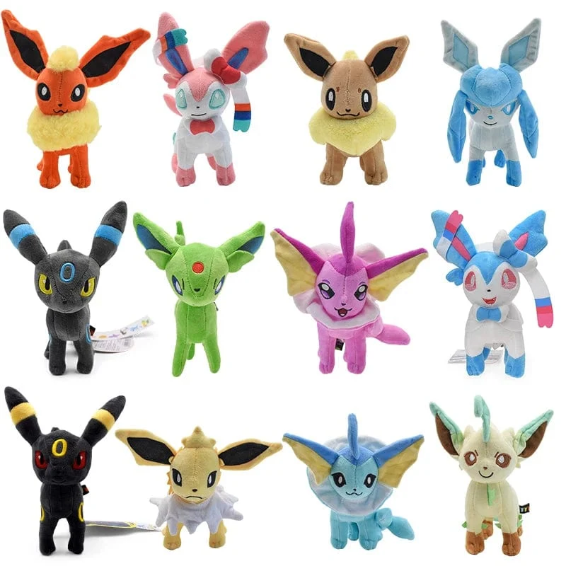14 Stil Stehendes Eevee Plüschtier Pokemon Shiny Umbreon Vaporeon Jolteon Flareon Espeon Leafeon Gefüllte Puppe Peluche Geschenk