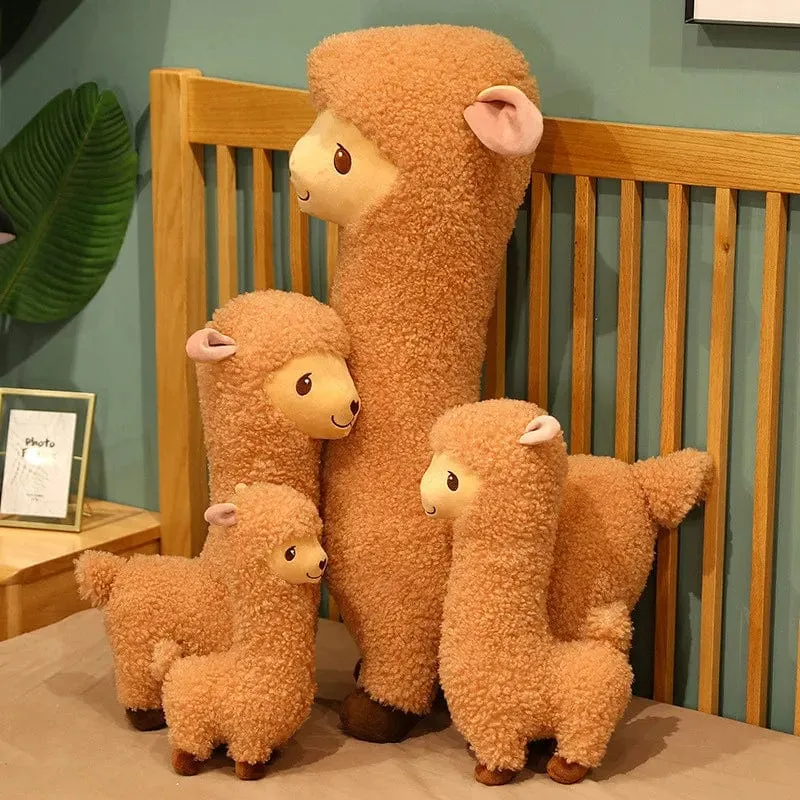 Pelziges Plüsch-Lama-Alpaka-Plüschtier, gefüllt, weich, lang, Plüsch, lebensecht, Alpaka-Schaf, Umarmungs-Wurfkissen, Tiere, Nickerchen, Schlafkissen
