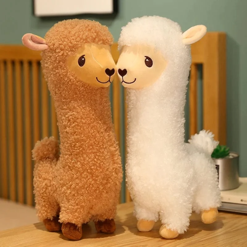 Pelziges Plüsch-Lama-Alpaka-Plüschtier, gefüllt, weich, lang, Plüsch, lebensecht, Alpaka-Schaf, Umarmungs-Wurfkissen, Tiere, Nickerchen, Schlafkissen