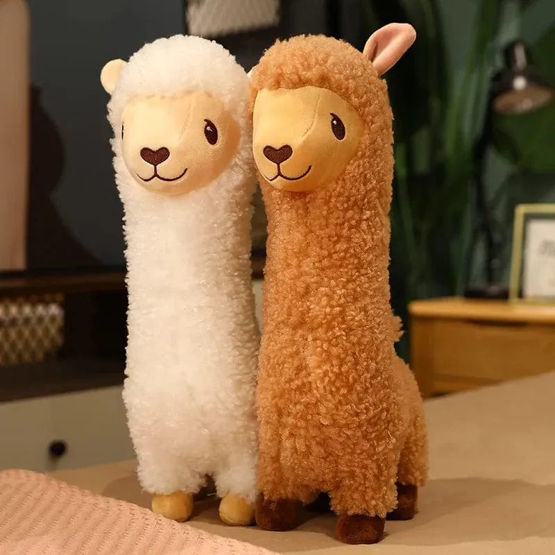 Pelziges Plüsch-Lama-Alpaka-Plüschtier, gefüllt, weich, lang, Plüsch, lebensecht, Alpaka-Schaf, Umarmungs-Wurfkissen, Tiere, Nickerchen, Schlafkissen