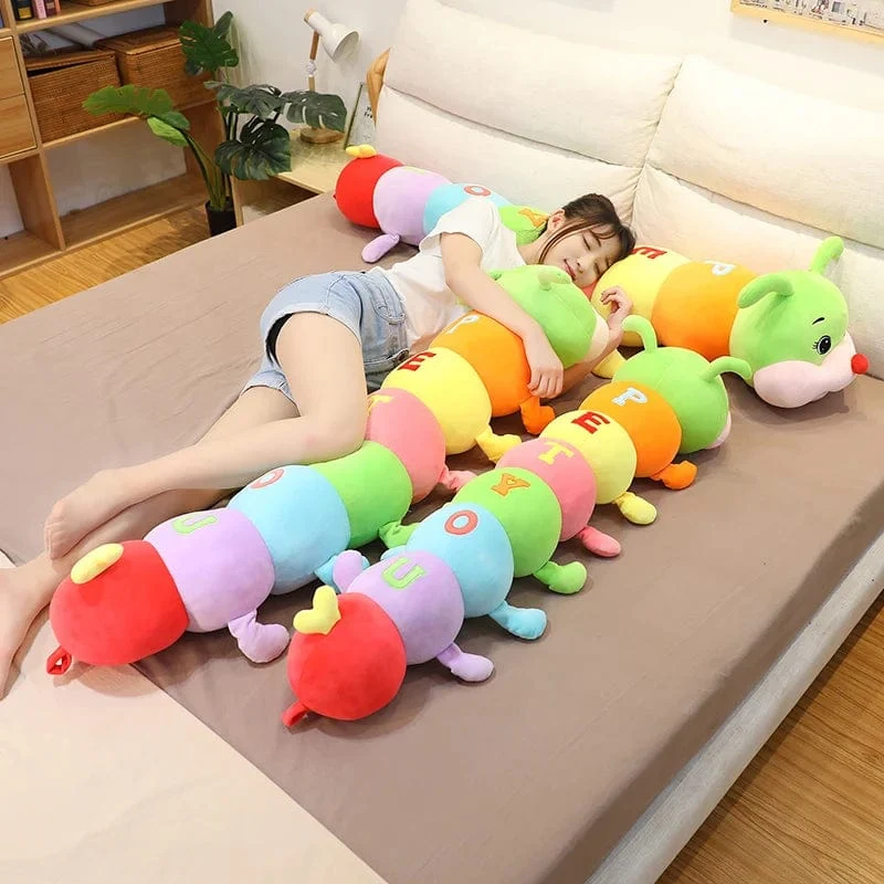 70 cm-110 cm Schönes, weiches, buntes Raupen-Plüschtierkissen für Kinder, ausgestopfte Plüschtiere, Wurm, weiche Plüschpuppe, Geburtstagsgeschenk
