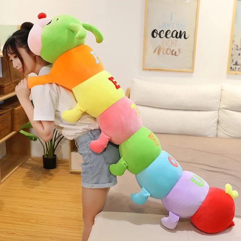 70 cm-110 cm Schönes, weiches, buntes Raupen-Plüschtierkissen für Kinder, ausgestopfte Plüschtiere, Wurm, weiche Plüschpuppe, Geburtstagsgeschenk