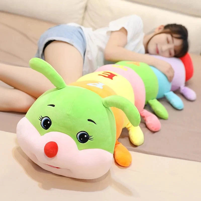 70 cm-110 cm Schönes, weiches, buntes Raupen-Plüschtierkissen für Kinder, ausgestopfte Plüschtiere, Wurm, weiche Plüschpuppe, Geburtstagsgeschenk