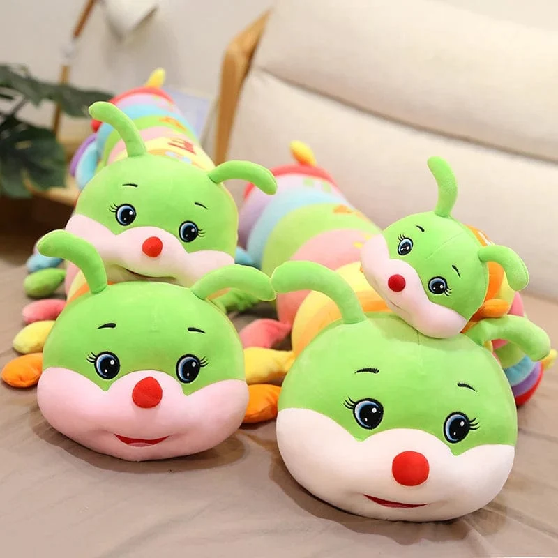 70 cm-110 cm Schönes, weiches, buntes Raupen-Plüschtierkissen für Kinder, ausgestopfte Plüschtiere, Wurm, weiche Plüschpuppe, Geburtstagsgeschenk
