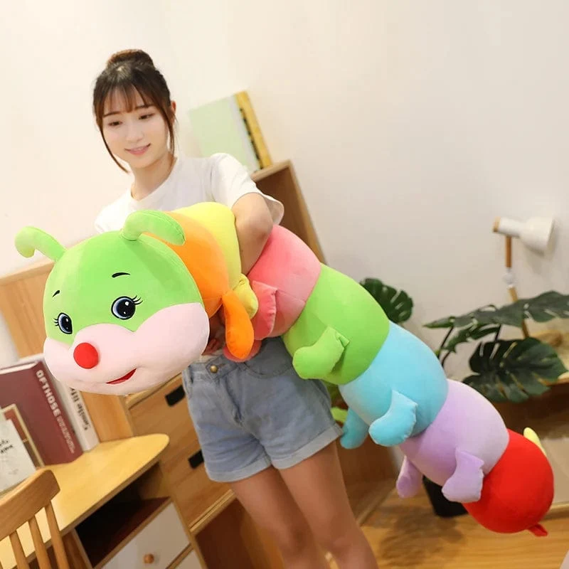 70 cm-110 cm Schönes, weiches, buntes Raupen-Plüschtierkissen für Kinder, ausgestopfte Plüschtiere, Wurm, weiche Plüschpuppe, Geburtstagsgeschenk