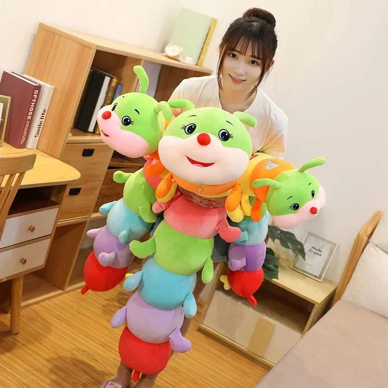 70 cm-110 cm Schönes, weiches, buntes Raupen-Plüschtierkissen für Kinder, ausgestopfte Plüschtiere, Wurm, weiche Plüschpuppe, Geburtstagsgeschenk