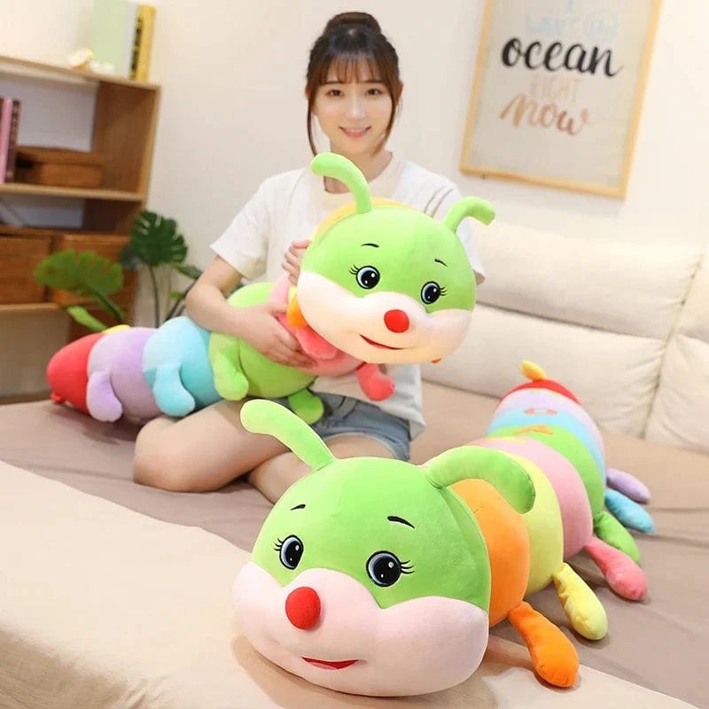 70 cm-110 cm Schönes, weiches, buntes Raupen-Plüschtierkissen für Kinder, ausgestopfte Plüschtiere, Wurm, weiche Plüschpuppe, Geburtstagsgeschenk