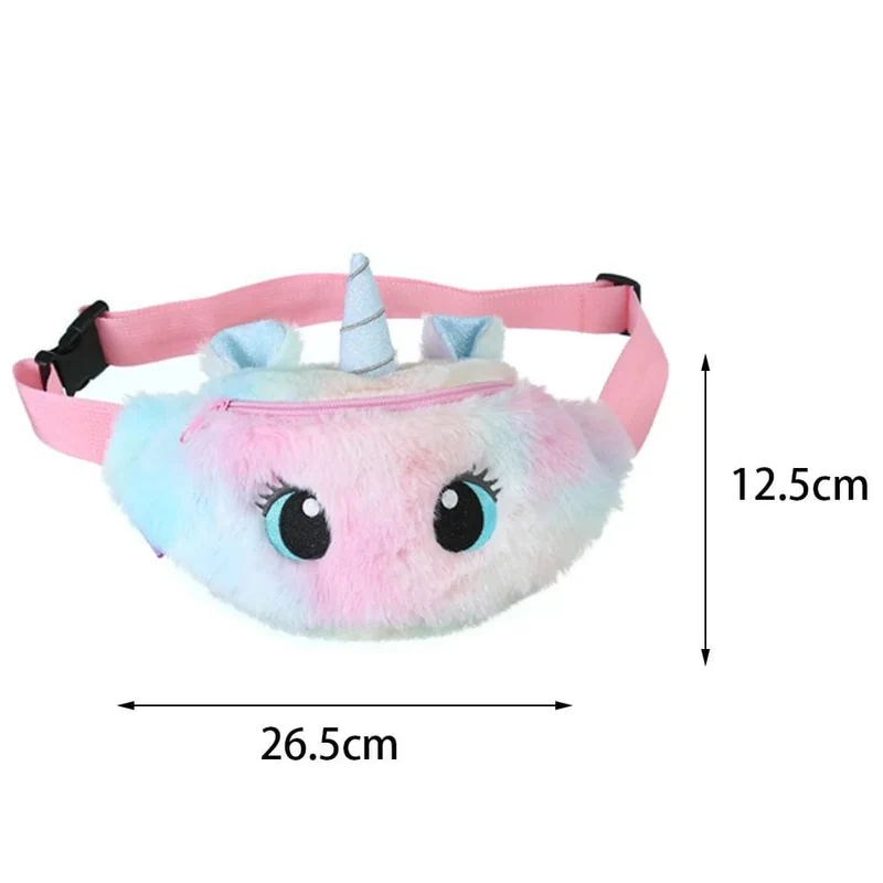 Kinder-Bauchtasche, süßes Einhorn-Plüschtier, Gürtel, Farbverlauf, Brusttasche, Cartoon-Münzengeldbörse, Reise-Brusttasche, Mädchen-Hüfttasche