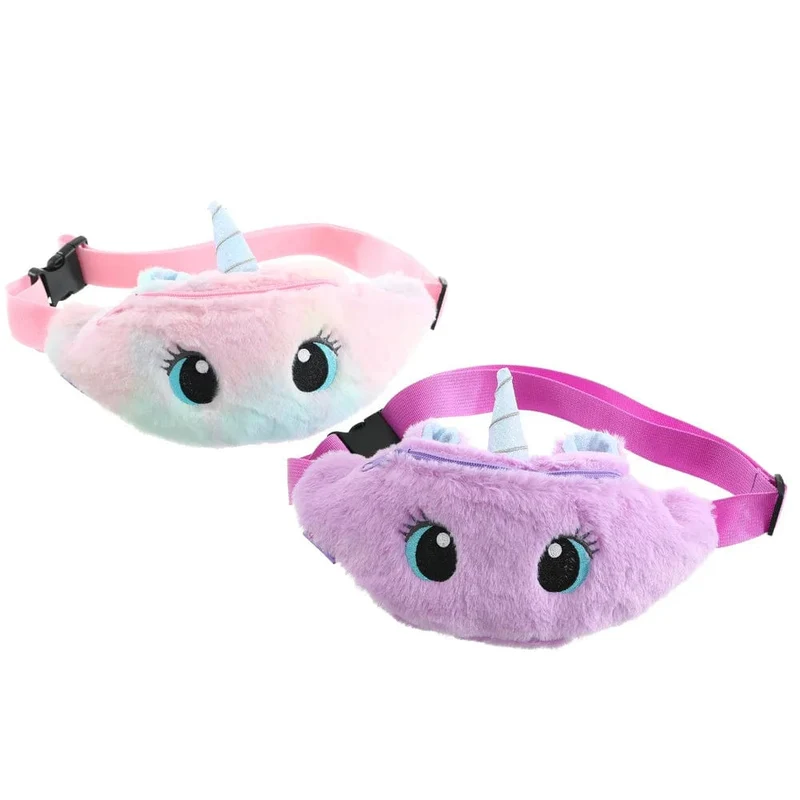 Kinder-Bauchtasche, süßes Einhorn-Plüschtier, Gürtel, Farbverlauf, Brusttasche, Cartoon-Münzengeldbörse, Reise-Brusttasche, Mädchen-Hüfttasche