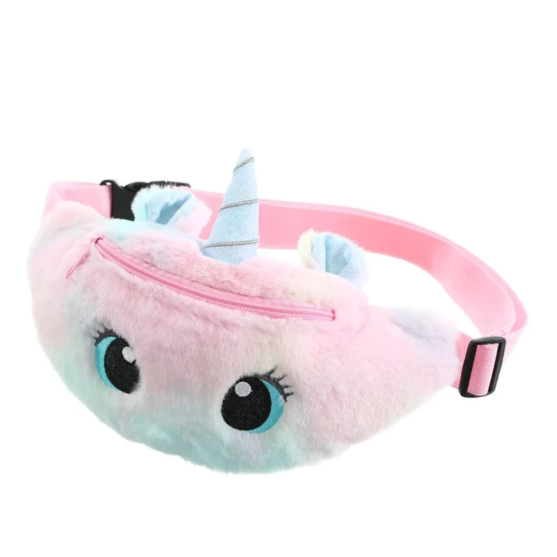 Kinder-Bauchtasche, süßes Einhorn-Plüschtier, Gürtel, Farbverlauf, Brusttasche, Cartoon-Münzengeldbörse, Reise-Brusttasche, Mädchen-Hüfttasche