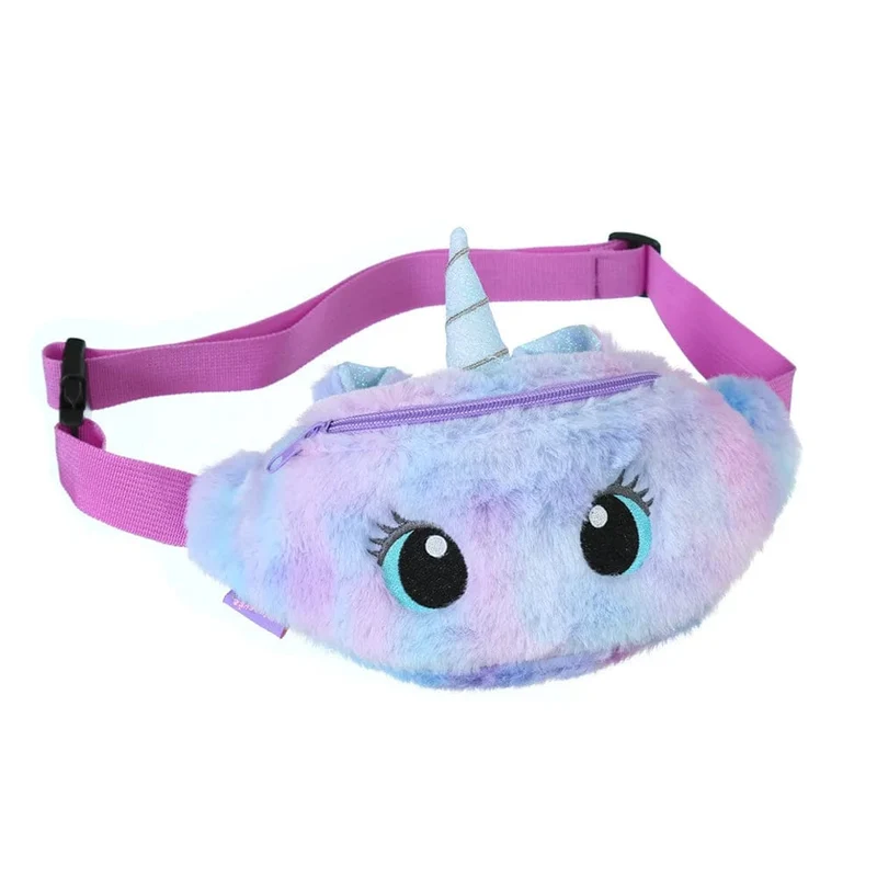 Kinder-Bauchtasche, süßes Einhorn-Plüschtier, Gürtel, Farbverlauf, Brusttasche, Cartoon-Münzengeldbörse, Reise-Brusttasche, Mädchen-Hüfttasche