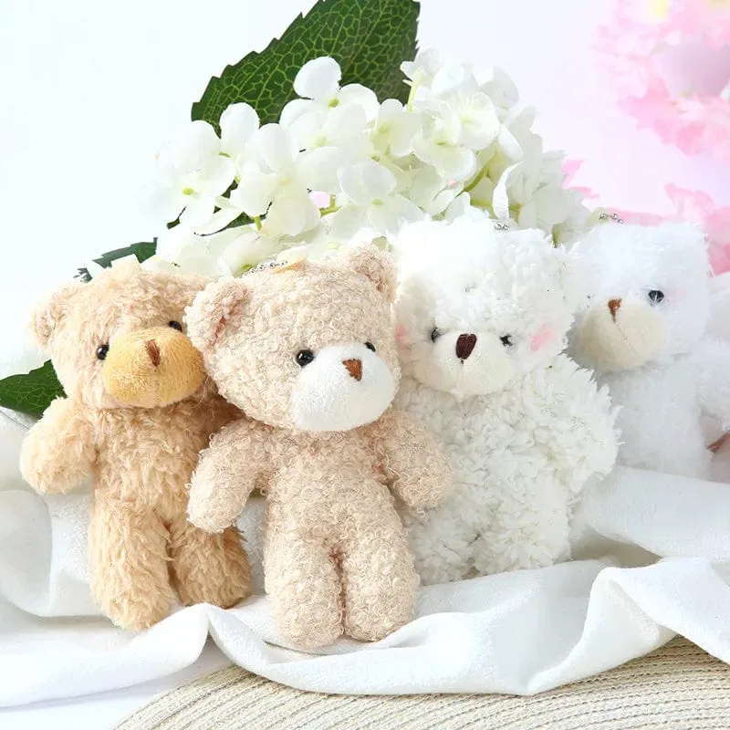 12cm Nette Erröten Teddybär Plüsch Spielzeug Cartoon Kaninchen Bunny Tier Plüsch Puppen Keychain Anhänger Mädchen Kleines Geschenk Großhandel
