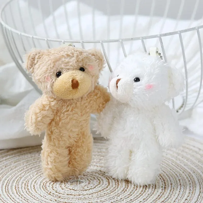 12cm Nette Erröten Teddybär Plüsch Spielzeug Cartoon Kaninchen Bunny Tier Plüsch Puppen Keychain Anhänger Mädchen Kleines Geschenk Großhandel
