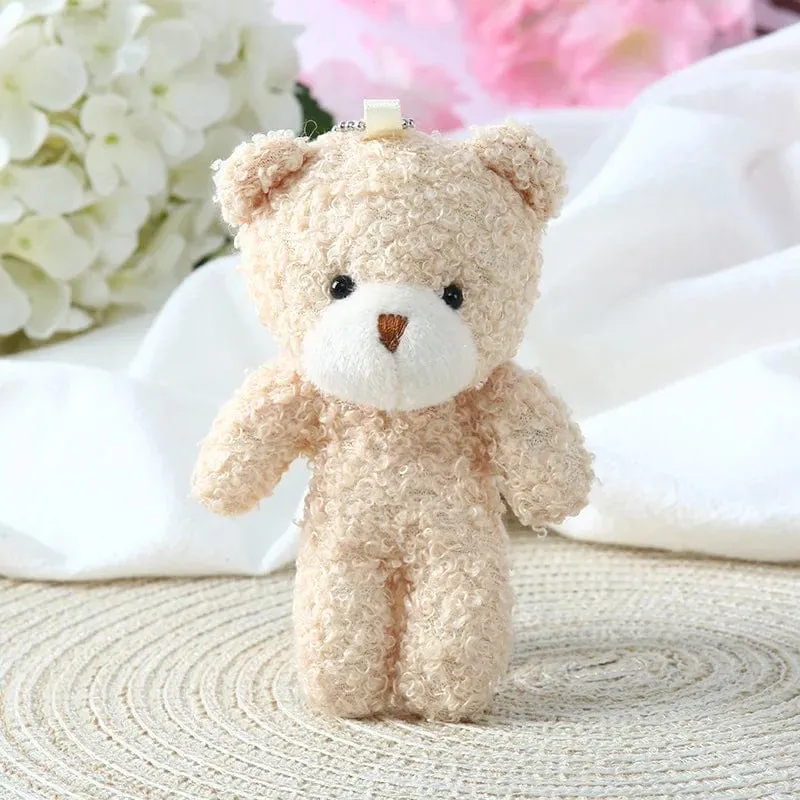 12cm Nette Erröten Teddybär Plüsch Spielzeug Cartoon Kaninchen Bunny Tier Plüsch Puppen Keychain Anhänger Mädchen Kleines Geschenk Großhandel