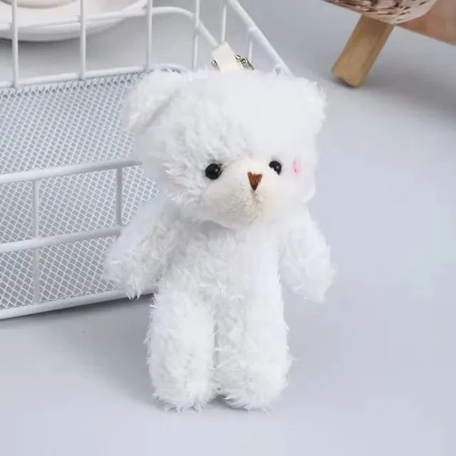 12cm Nette Erröten Teddybär Plüsch Spielzeug Cartoon Kaninchen Bunny Tier Plüsch Puppen Keychain Anhänger Mädchen Kleines Geschenk Großhandel