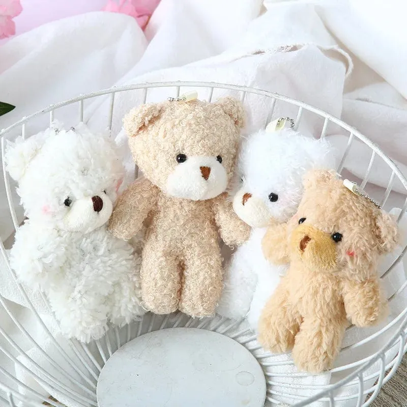 12cm Nette Erröten Teddybär Plüsch Spielzeug Cartoon Kaninchen Bunny Tier Plüsch Puppen Keychain Anhänger Mädchen Kleines Geschenk Großhandel