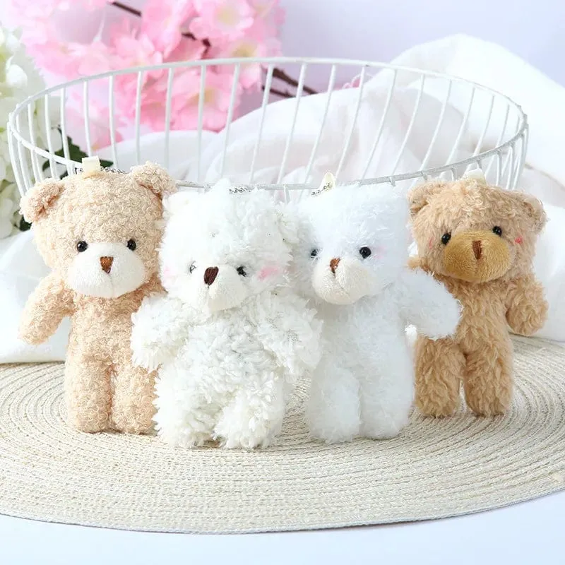 12cm Nette Erröten Teddybär Plüsch Spielzeug Cartoon Kaninchen Bunny Tier Plüsch Puppen Keychain Anhänger Mädchen Kleines Geschenk Großhandel