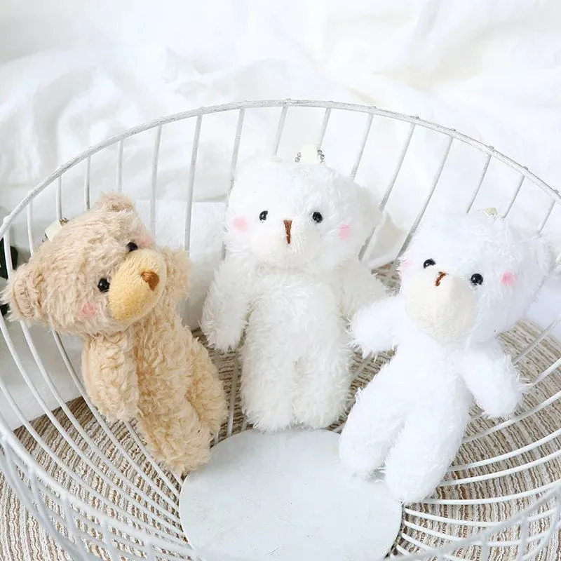12cm Nette Erröten Teddybär Plüsch Spielzeug Cartoon Kaninchen Bunny Tier Plüsch Puppen Keychain Anhänger Mädchen Kleines Geschenk Großhandel