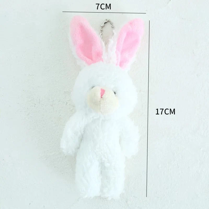 12cm Nette Erröten Teddybär Plüsch Spielzeug Cartoon Kaninchen Bunny Tier Plüsch Puppen Keychain Anhänger Mädchen Kleines Geschenk Großhandel