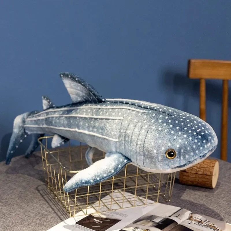 Lebensechte Blauwal Plüsch Spielzeug Blau Meer Tiere Gefüllte Huggable Shark Weiche Kissen Geburtstag Geschenk