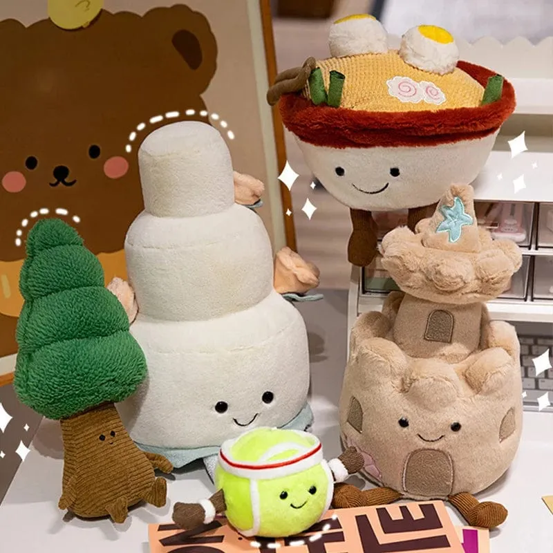Kawaii Gefüllte weiche Plüschpflanzen Lebensechte Topfpflanze Ramen Essen Plüschpuppe Kiefernnudeln Bunker Prinzessin Schloss Kissen Spielzeug