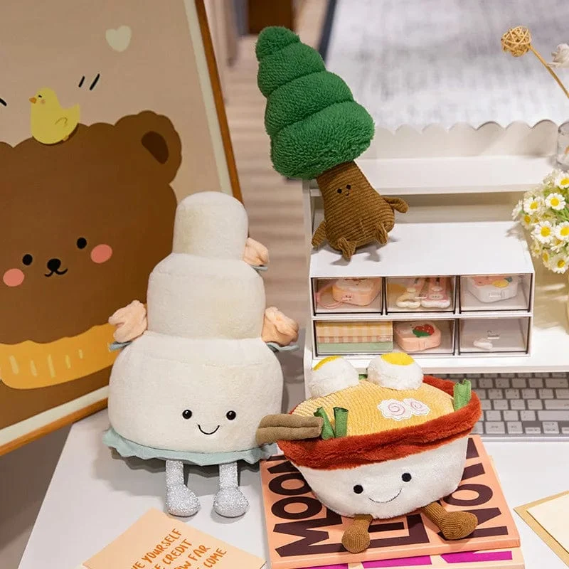 Kawaii Gefüllte weiche Plüschpflanzen Lebensechte Topfpflanze Ramen Essen Plüschpuppe Kiefernnudeln Bunker Prinzessin Schloss Kissen Spielzeug