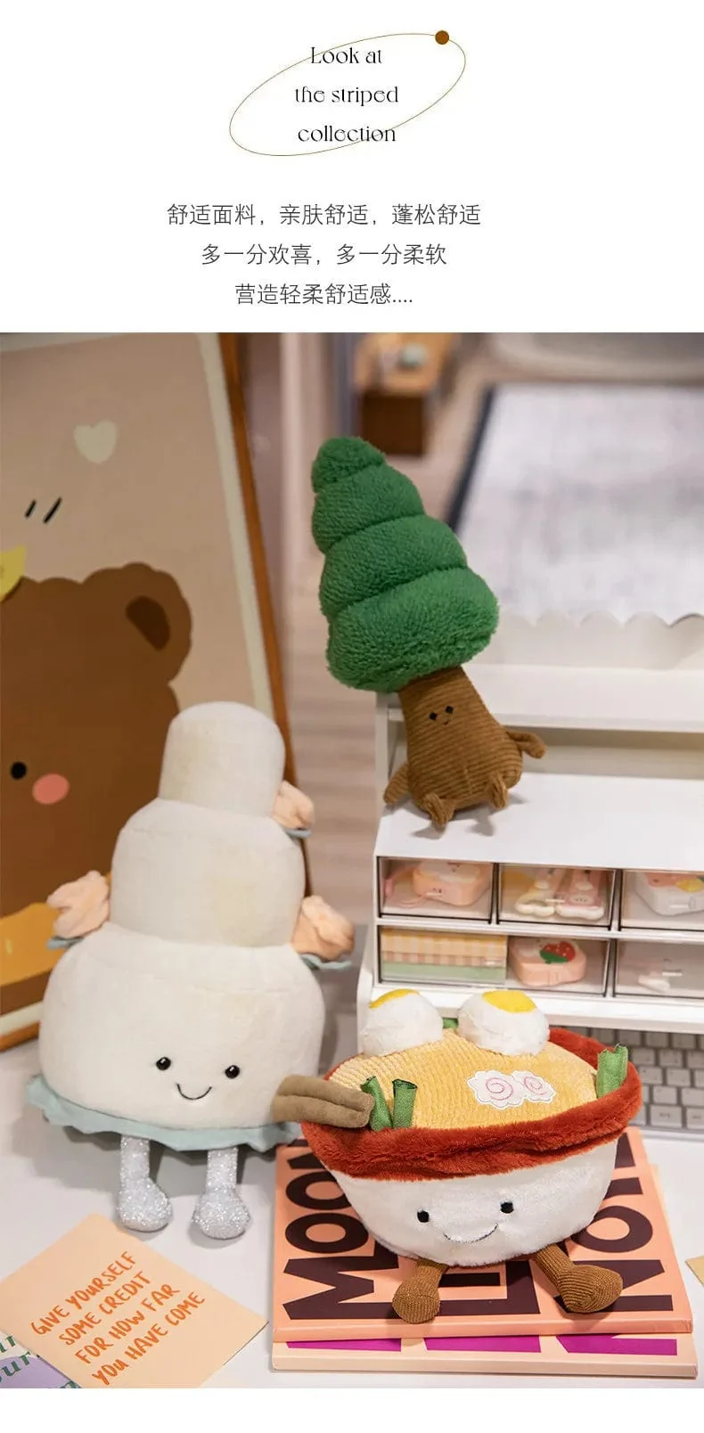 Kawaii Gefüllte weiche Plüschpflanzen Lebensechte Topfpflanze Ramen Essen Plüschpuppe Kiefernnudeln Bunker Prinzessin Schloss Kissen Spielzeug