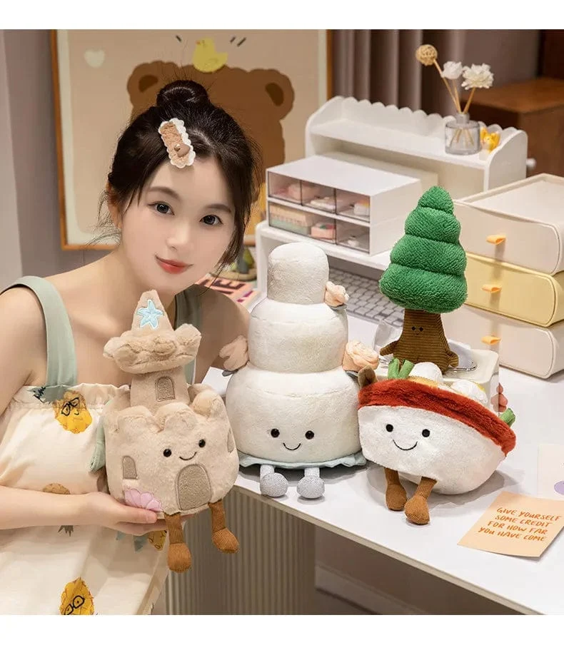 Kawaii Gefüllte weiche Plüschpflanzen Lebensechte Topfpflanze Ramen Essen Plüschpuppe Kiefernnudeln Bunker Prinzessin Schloss Kissen Spielzeug