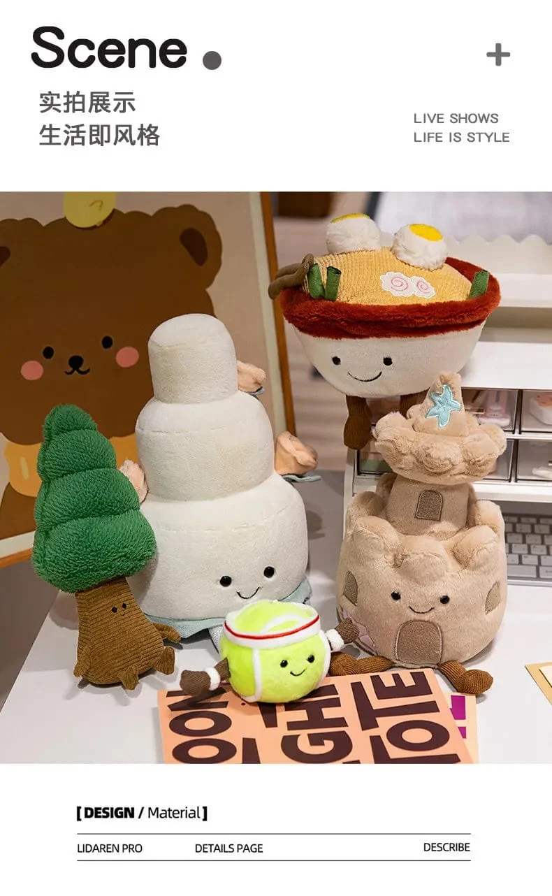 Kawaii Gefüllte weiche Plüschpflanzen Lebensechte Topfpflanze Ramen Essen Plüschpuppe Kiefernnudeln Bunker Prinzessin Schloss Kissen Spielzeug