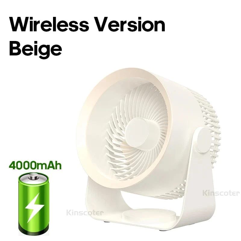 KINSCOTER Multifunktionaler elektrischer Ventilator-Umwälzventilator, kabellos, tragbar, leiser Ventilator für Zuhause, Schreibtisch, Wand, Deckenventilator, Luftkühler