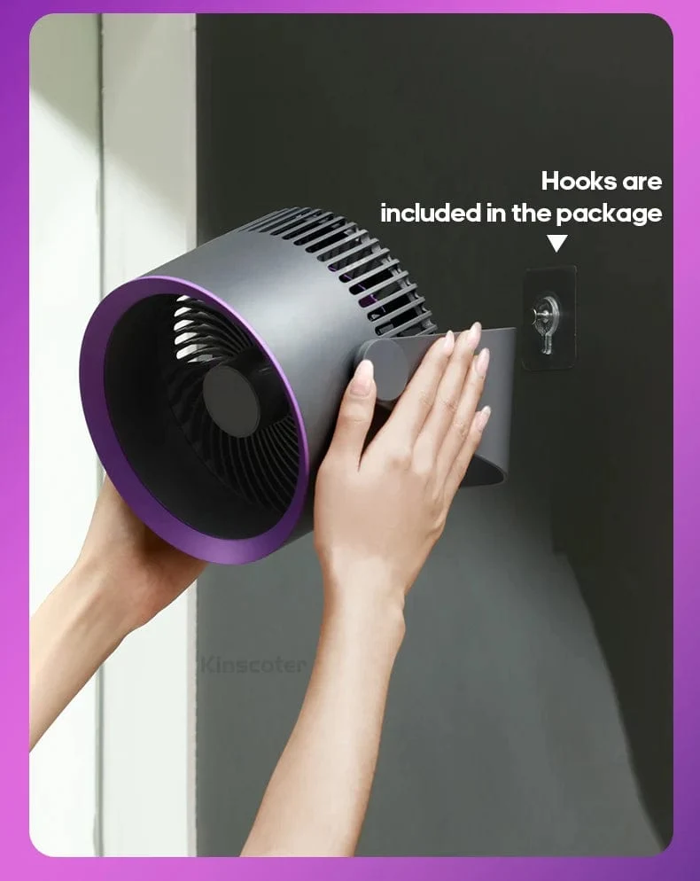 KINSCOTER Multifunktionaler elektrischer Ventilator-Umwälzventilator, kabellos, tragbar, leiser Ventilator für Zuhause, Schreibtisch, Wand, Deckenventilator, Luftkühler