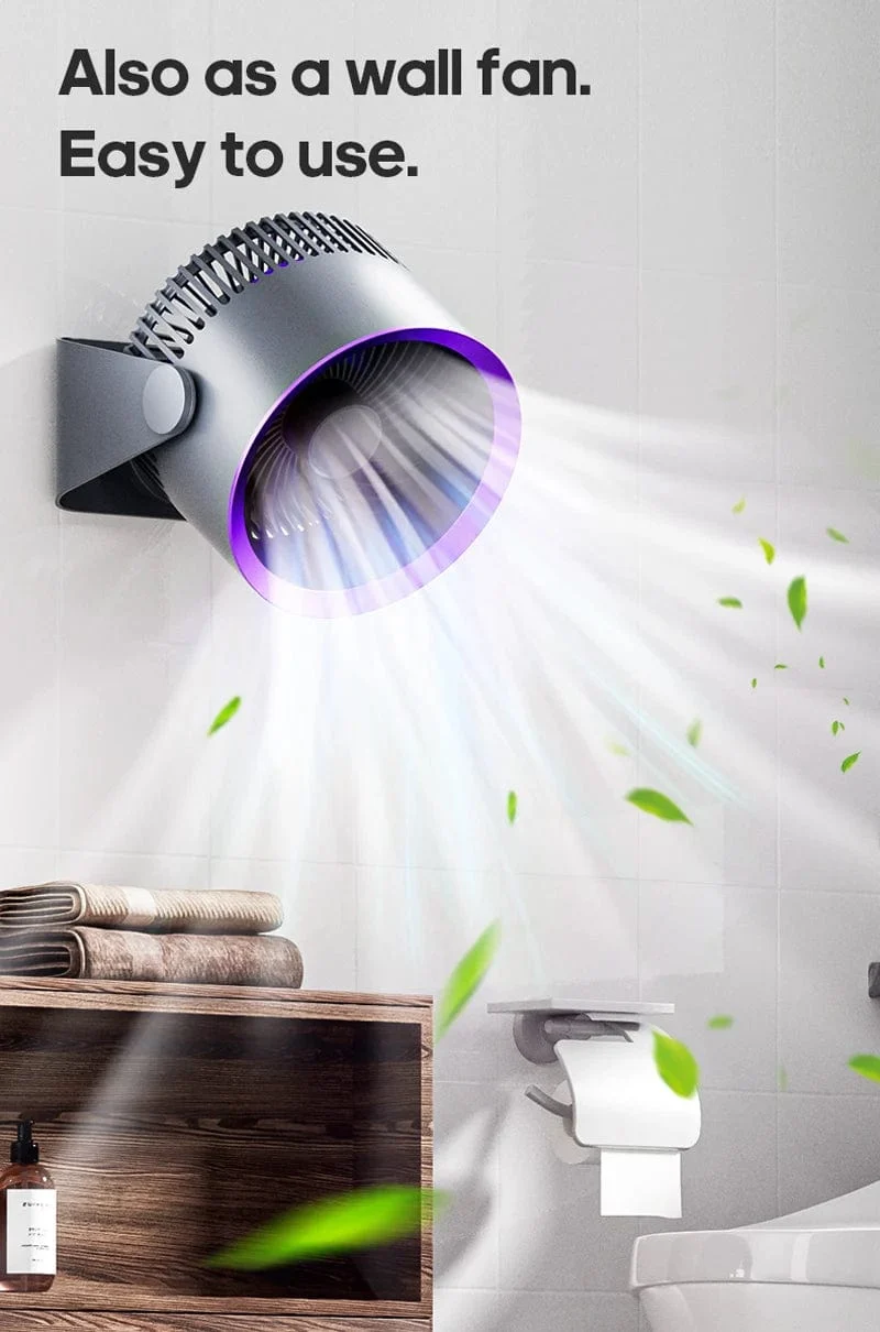 KINSCOTER Multifunktionaler elektrischer Ventilator-Umwälzventilator, kabellos, tragbar, leiser Ventilator für Zuhause, Schreibtisch, Wand, Deckenventilator, Luftkühler