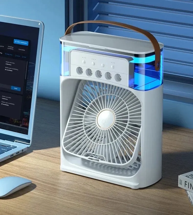 Tragbarer Luftbefeuchter-Ventilator, Klimaanlage, kleiner Haushaltsluftkühler, Hydrocooling, tragbare Lufteinstellung für das Büro, 3-Gang-Ventilator
