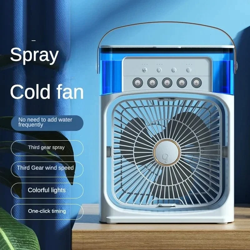 Tragbarer Luftbefeuchter-Ventilator, Klimaanlage, kleiner Haushaltsluftkühler, Hydrocooling, tragbare Lufteinstellung für das Büro, 3-Gang-Ventilator