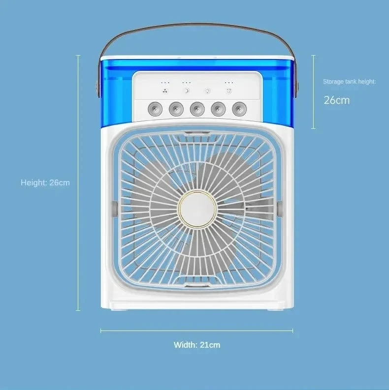 Tragbarer Luftbefeuchter-Ventilator, Klimaanlage, kleiner Haushaltsluftkühler, Hydrocooling, tragbare Lufteinstellung für das Büro, 3-Gang-Ventilator