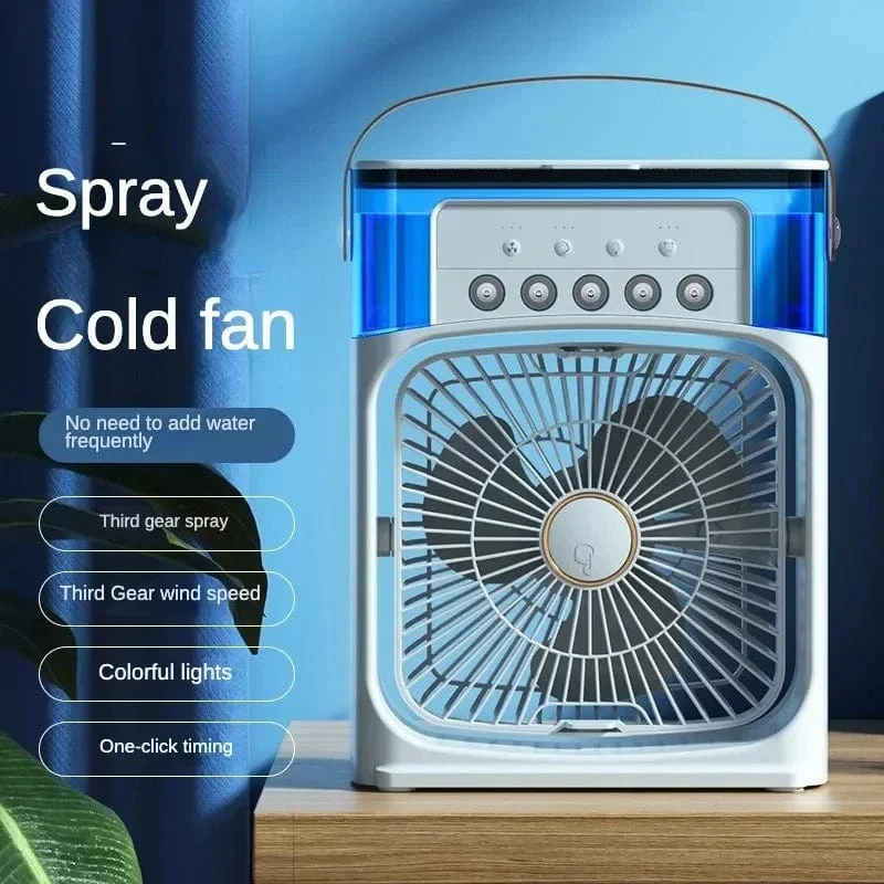 Tragbarer Luftbefeuchter-Ventilator, Klimaanlage, kleiner Haushaltsluftkühler, Hydrocooling, tragbare Lufteinstellung für das Büro, 3-Gang-Ventilator