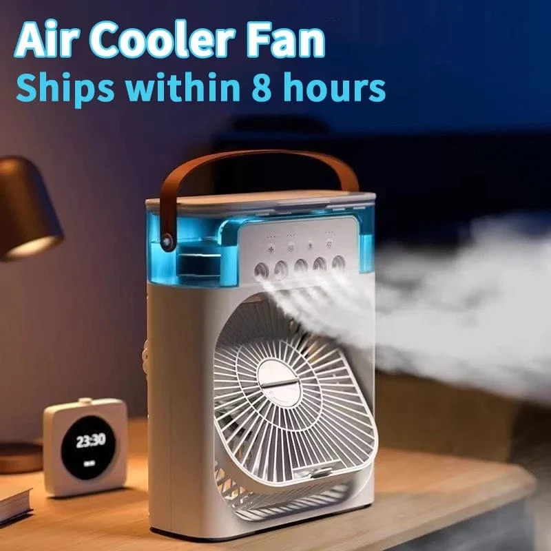 Neuer 3-in-1-Ventilator, Klimaanlage, Haushalts-Mini-Luftkühler, LED-Nachtlicht, tragbarer Luftbefeuchter, Lufteinstellungsventilator, Büro-/Heimventilator