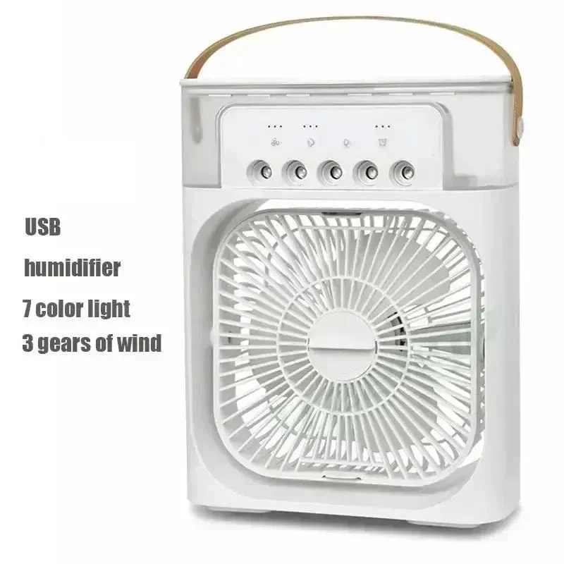 Neuer 3-in-1-Ventilator, Klimaanlage, Haushalts-Mini-Luftkühler, LED-Nachtlicht, tragbarer Luftbefeuchter, Lufteinstellungsventilator, Büro-/Heimventilator