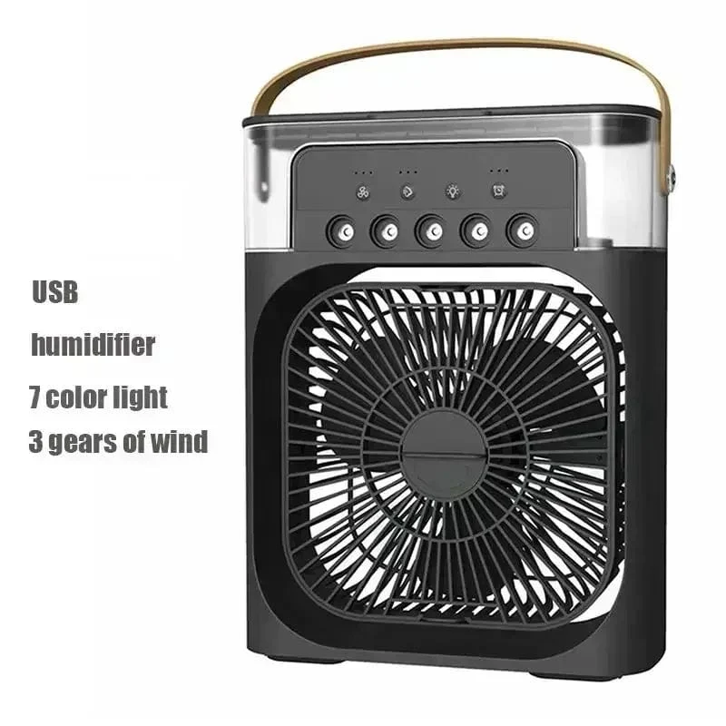 Neuer 3-in-1-Ventilator, Klimaanlage, Haushalts-Mini-Luftkühler, LED-Nachtlicht, tragbarer Luftbefeuchter, Lufteinstellungsventilator, Büro-/Heimventilator