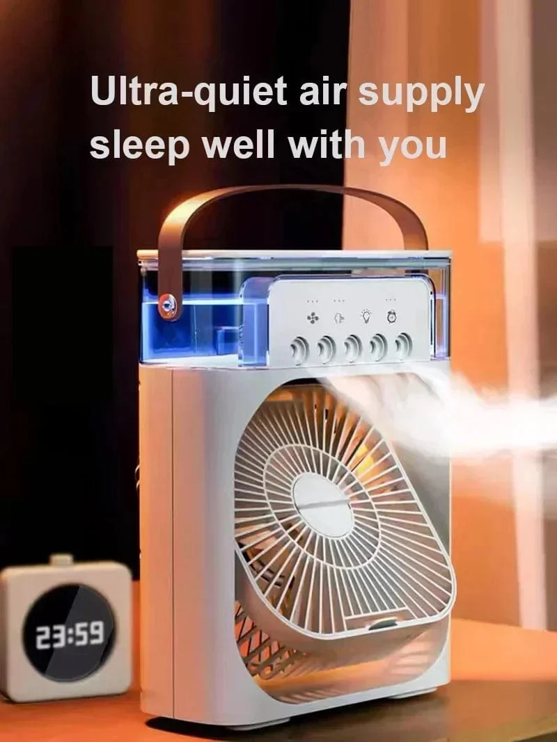 Neuer 3-in-1-Ventilator, Klimaanlage, Haushalts-Mini-Luftkühler, LED-Nachtlicht, tragbarer Luftbefeuchter, Lufteinstellungsventilator, Büro-/Heimventilator