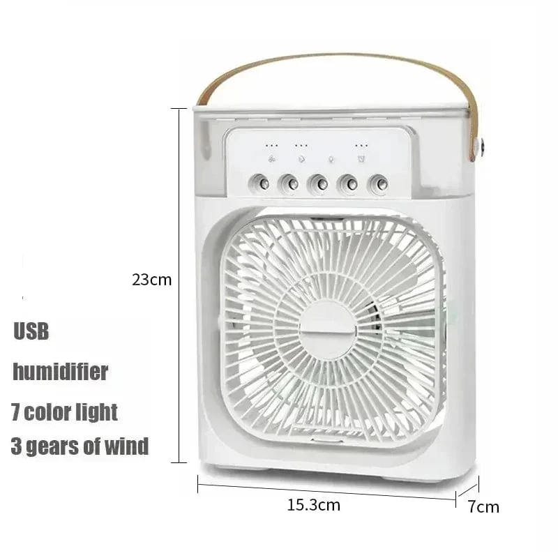 Neuer 3-in-1-Ventilator, Klimaanlage, Haushalts-Mini-Luftkühler, LED-Nachtlicht, tragbarer Luftbefeuchter, Lufteinstellungsventilator, Büro-/Heimventilator