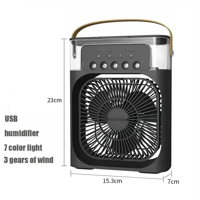 Neuer 3-in-1-Ventilator, Klimaanlage, Haushalts-Mini-Luftkühler, LED-Nachtlicht, tragbarer Luftbefeuchter, Lufteinstellungsventilator, Büro-/Heimventilator