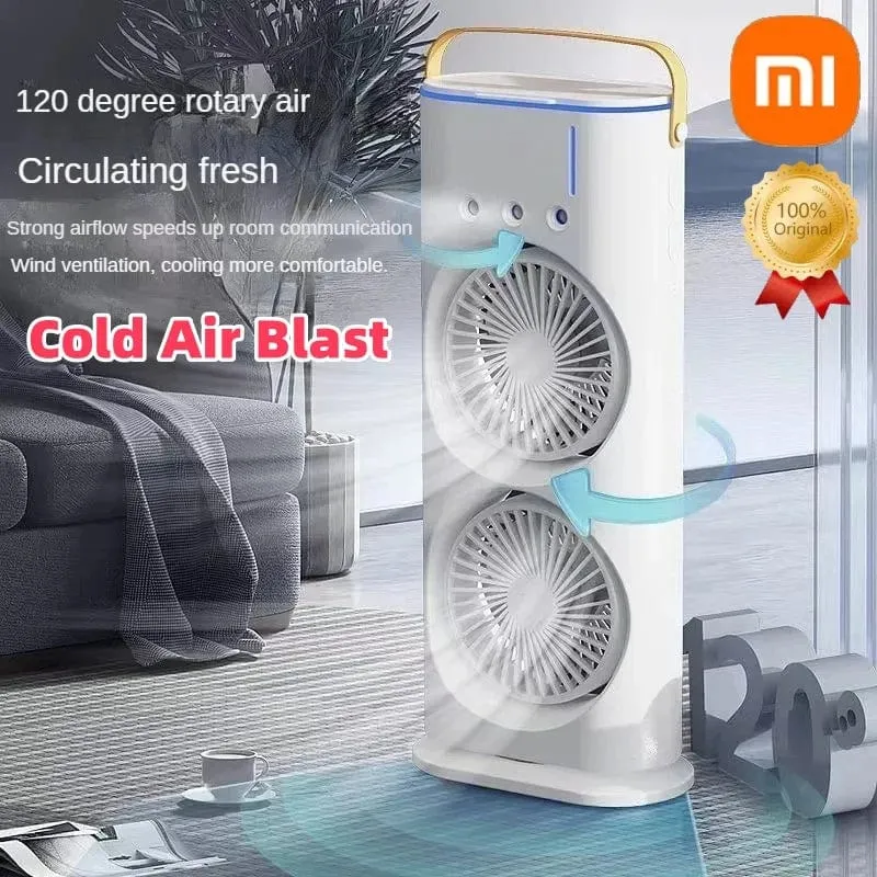 Xiaomi Neuer Sprüh-Klimaanlagenlüfter Grenzüberschreitender Kältelüfter Tragbarer Haushaltslüfter Desktop-Minilüfter mit Licht