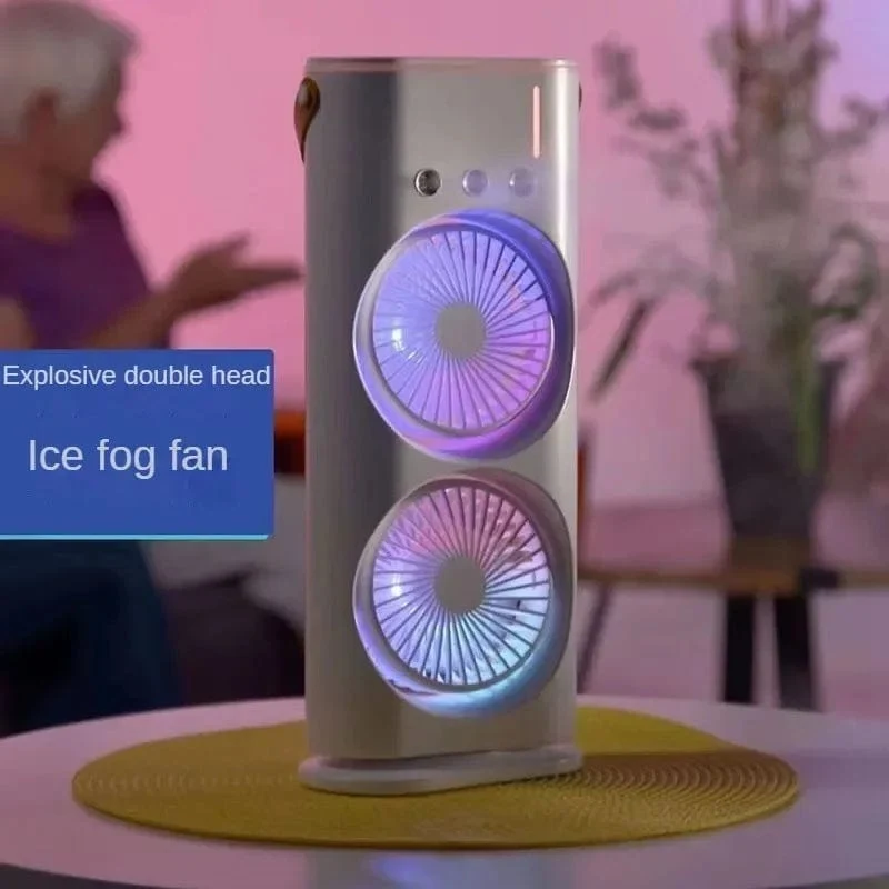 Xiaomi Neuer Sprüh-Klimaanlagenlüfter Grenzüberschreitender Kältelüfter Tragbarer Haushaltslüfter Desktop-Minilüfter mit Licht