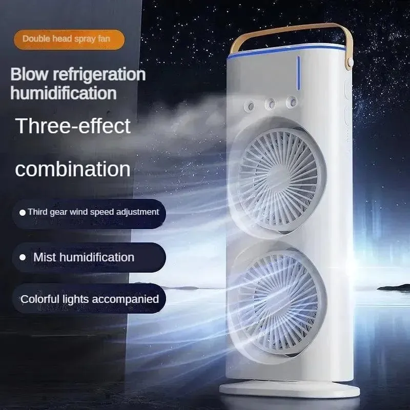 Xiaomi Neuer Sprüh-Klimaanlagenlüfter Grenzüberschreitender Kältelüfter Tragbarer Haushaltslüfter Desktop-Minilüfter mit Licht