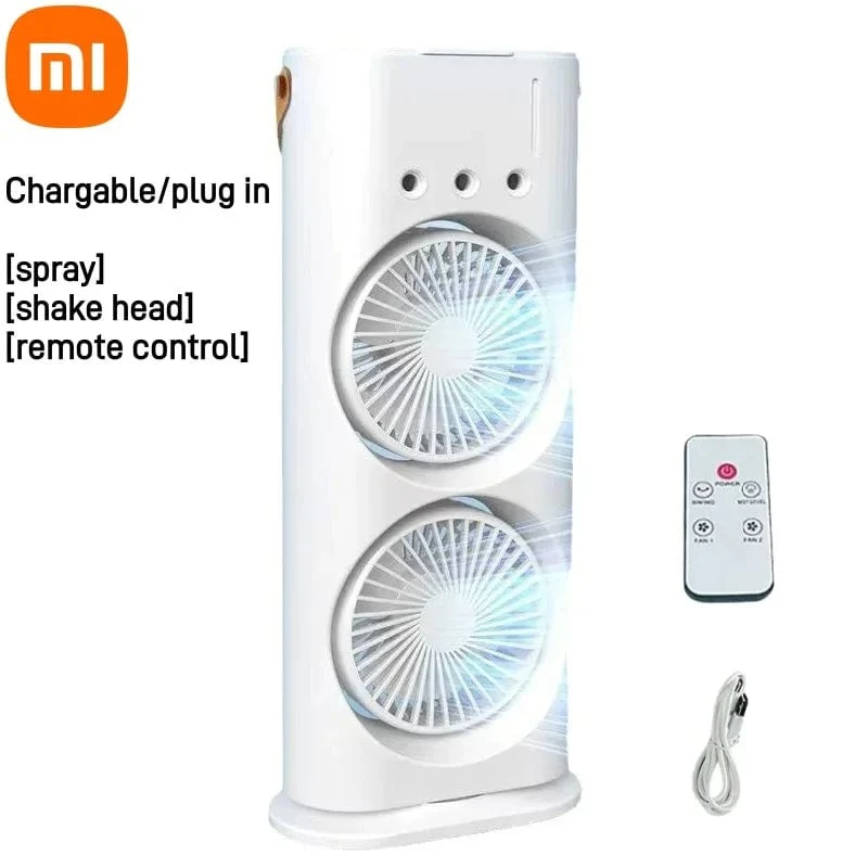 Xiaomi Neuer Sprüh-Klimaanlagenlüfter Grenzüberschreitender Kältelüfter Tragbarer Haushaltslüfter Desktop-Minilüfter mit Licht