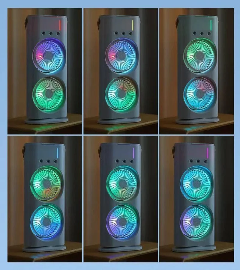 Xiaomi Neuer Sprüh-Klimaanlagenlüfter Grenzüberschreitender Kältelüfter Tragbarer Haushaltslüfter Desktop-Minilüfter mit Licht