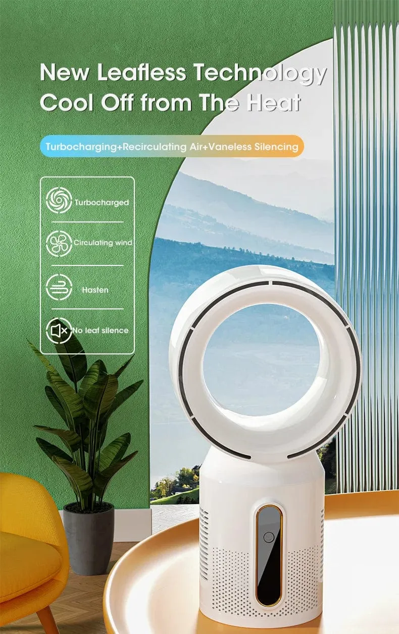 Elektrischer Tischventilator ohne Flügel, Tischventilator, 5-Gang-Turmventilator für Babykühler, Klimaanlage, wiederaufladbarer USB-Kühlventilator